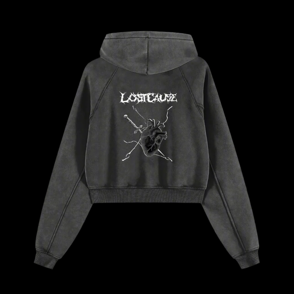 Snow Washed Cropped Hoodie