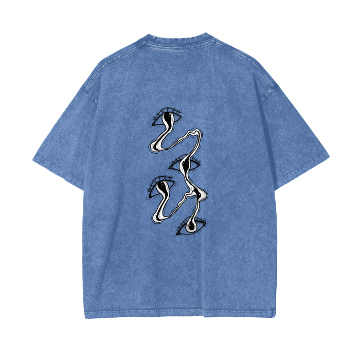 Acid Wash Oversize T-Shirt - Drip Eyes