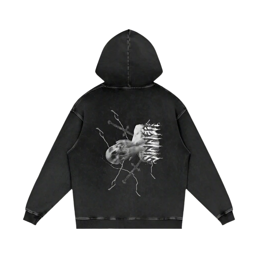 Acid Wash Oversize Hoodie - SINNER