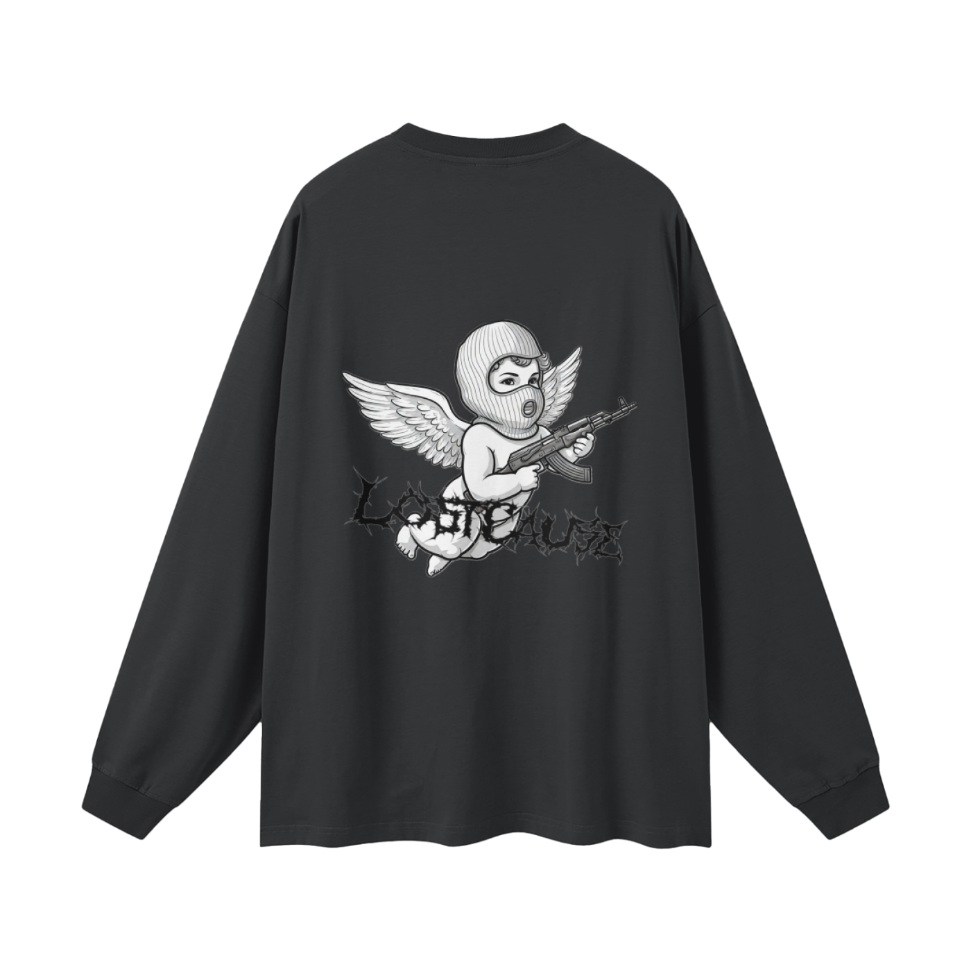 Streetwear Unisex 100% Cotton Long Sleeve Tee - Fallen Angel