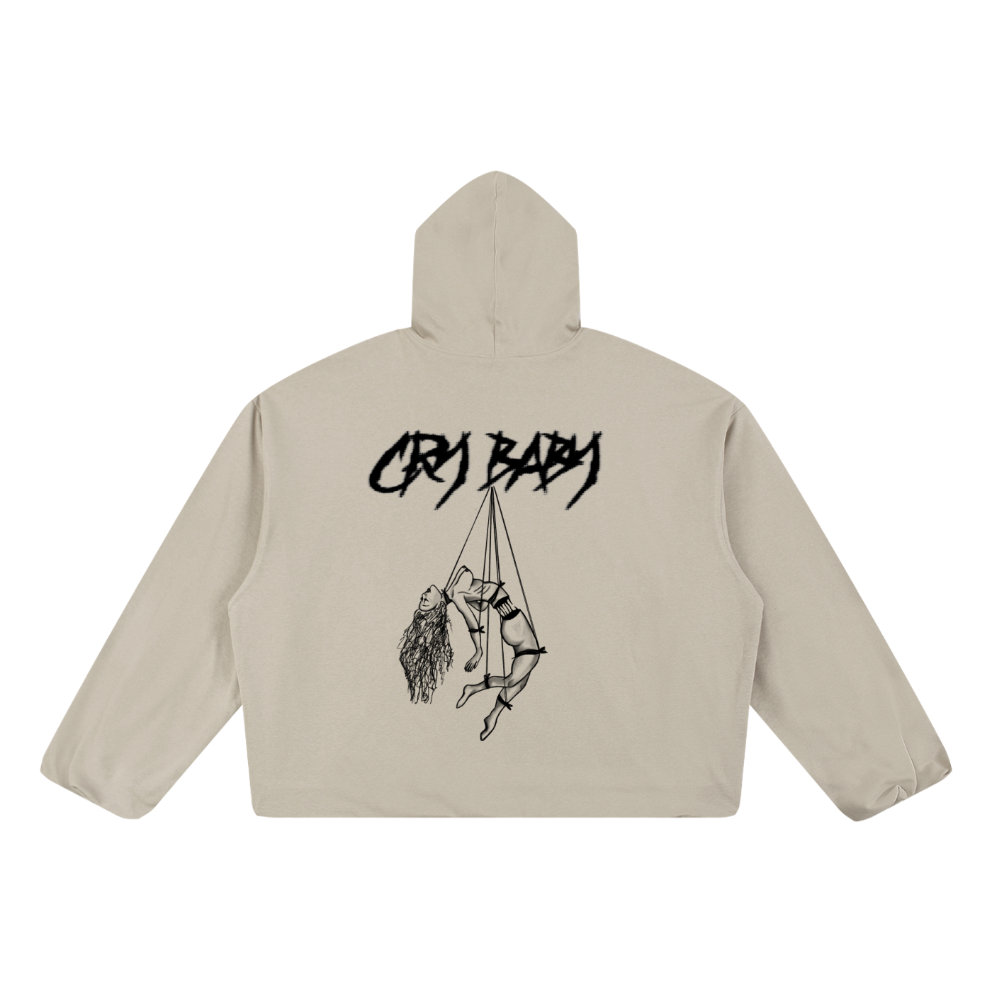 Boxy Gather-Hem Hoodie - CRYYBABY