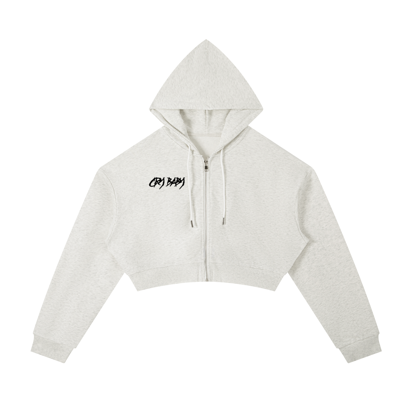 Essential Cropped Zip-Up Hoodie - CRYYBABY