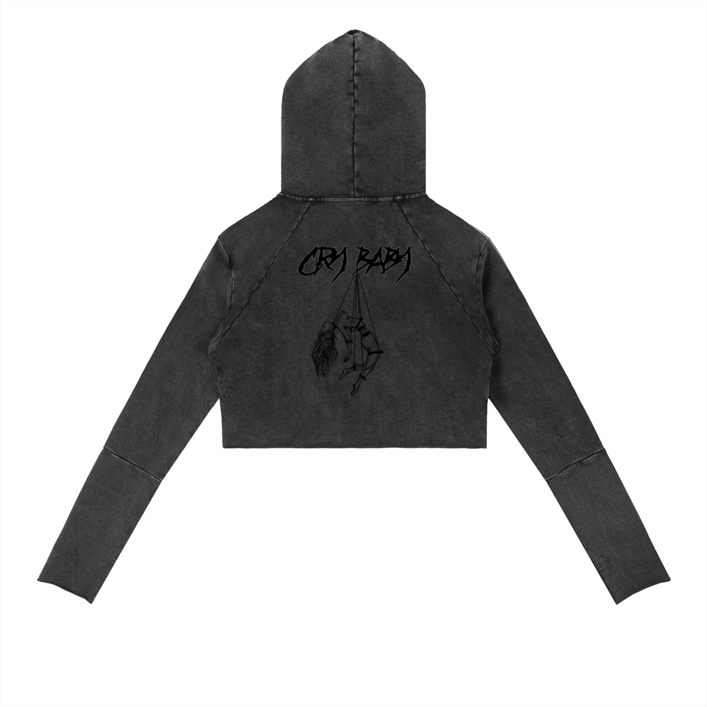 Vintage Washed Raw Edge Hoodie - CRYYBABY