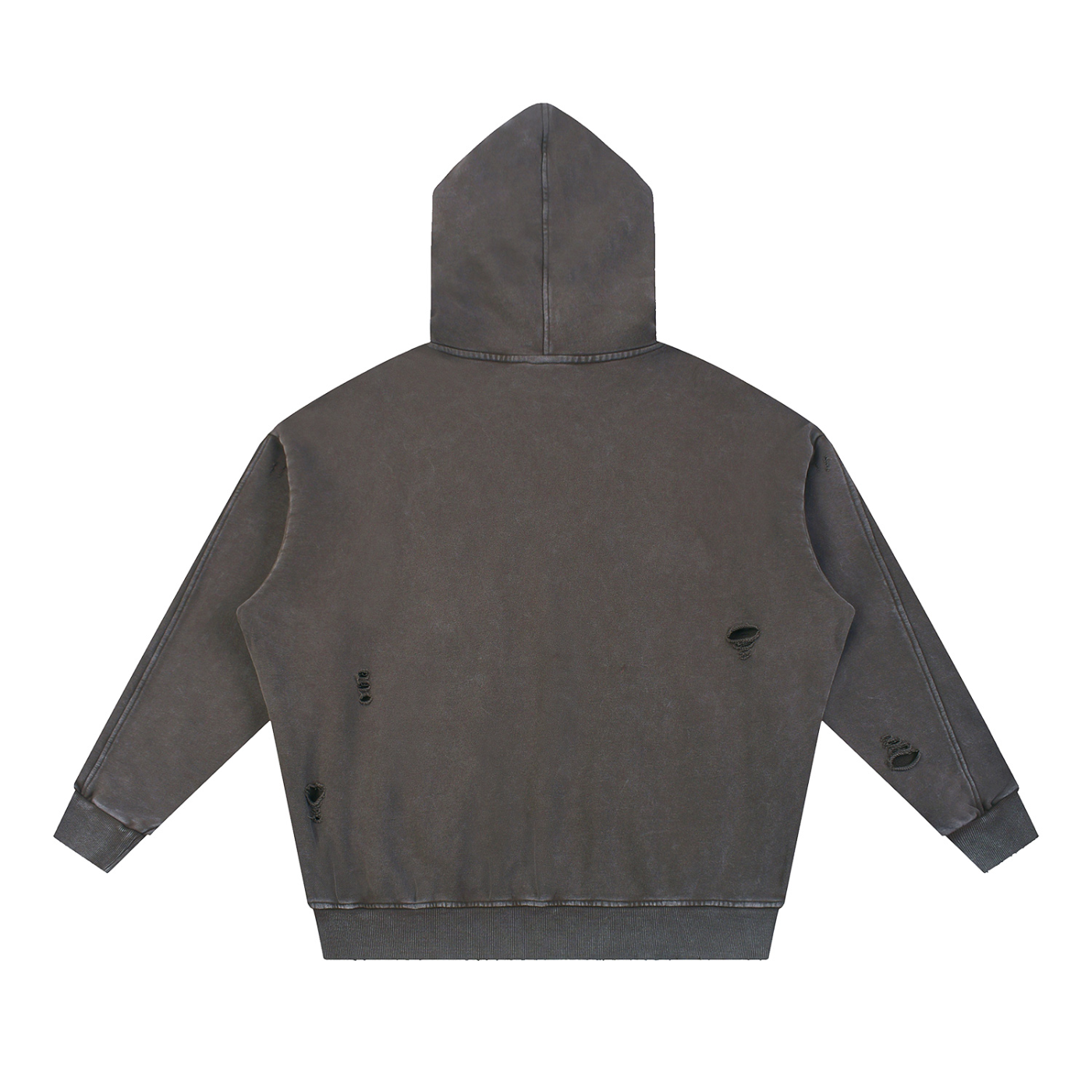 Snow Washed Distressed Panel Pocket Hoodie - CRYYBABY