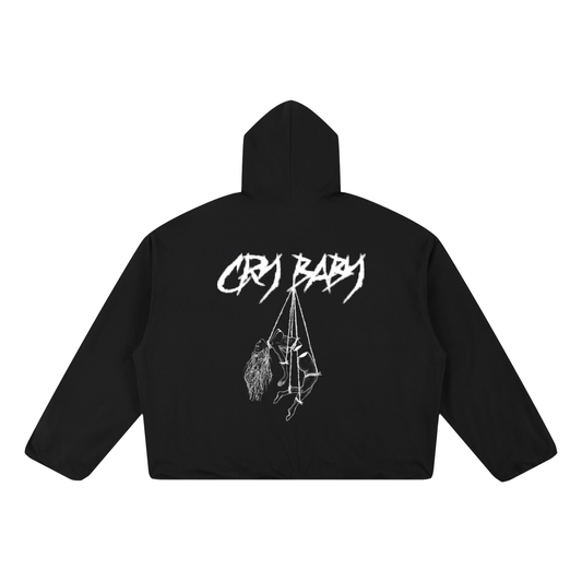 Boxy Gather-Hem Hoodie - CRYYBABY