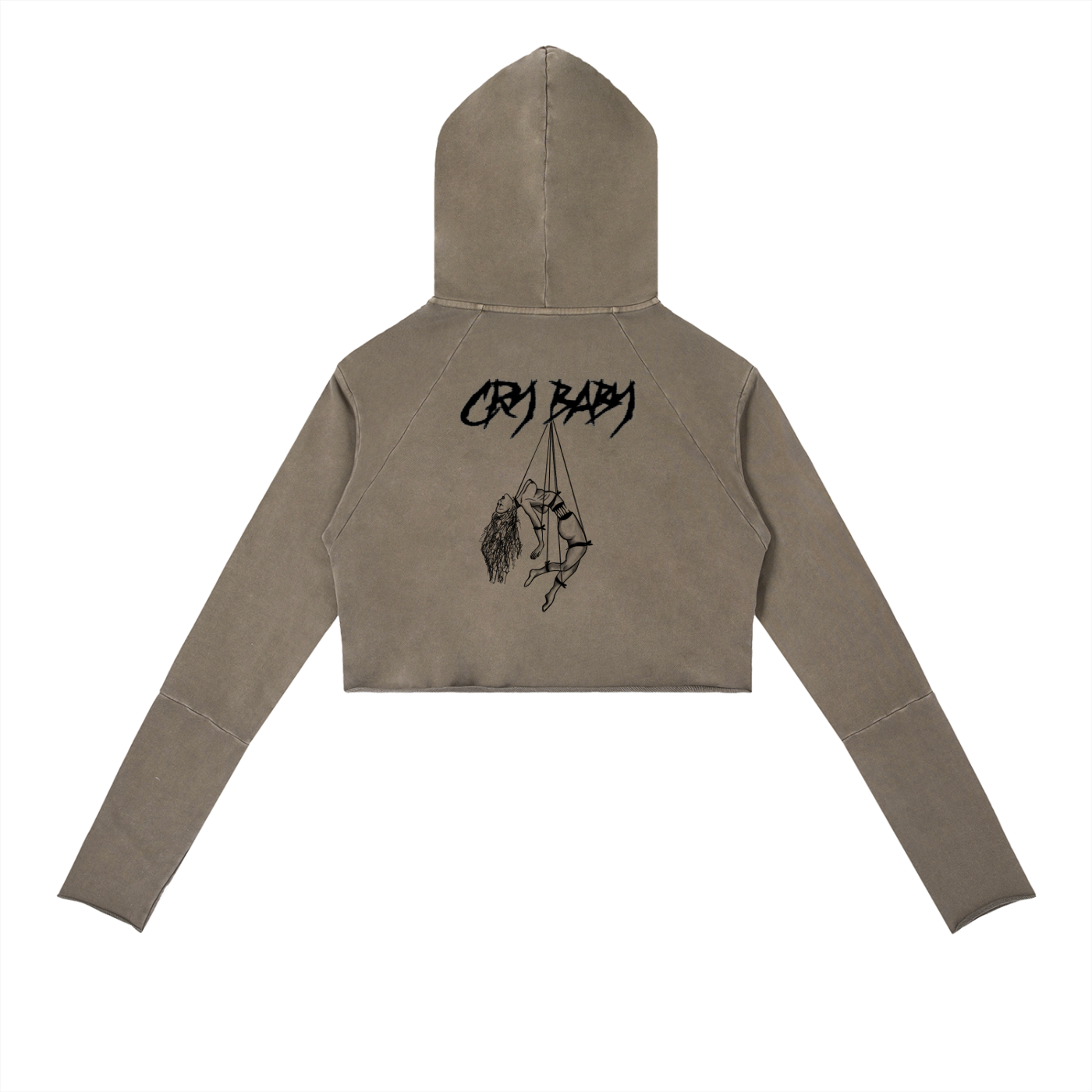 Vintage Washed Raw Edge Hoodie - CRYYBABY