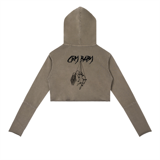 Vintage Washed Raw Edge Hoodie - CRYYBABY