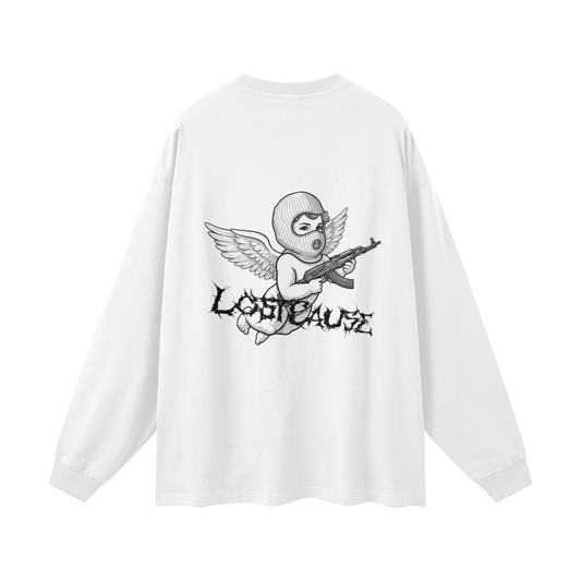 Streetwear Unisex 100% Cotton Long Sleeve Tee - Fallen Angel