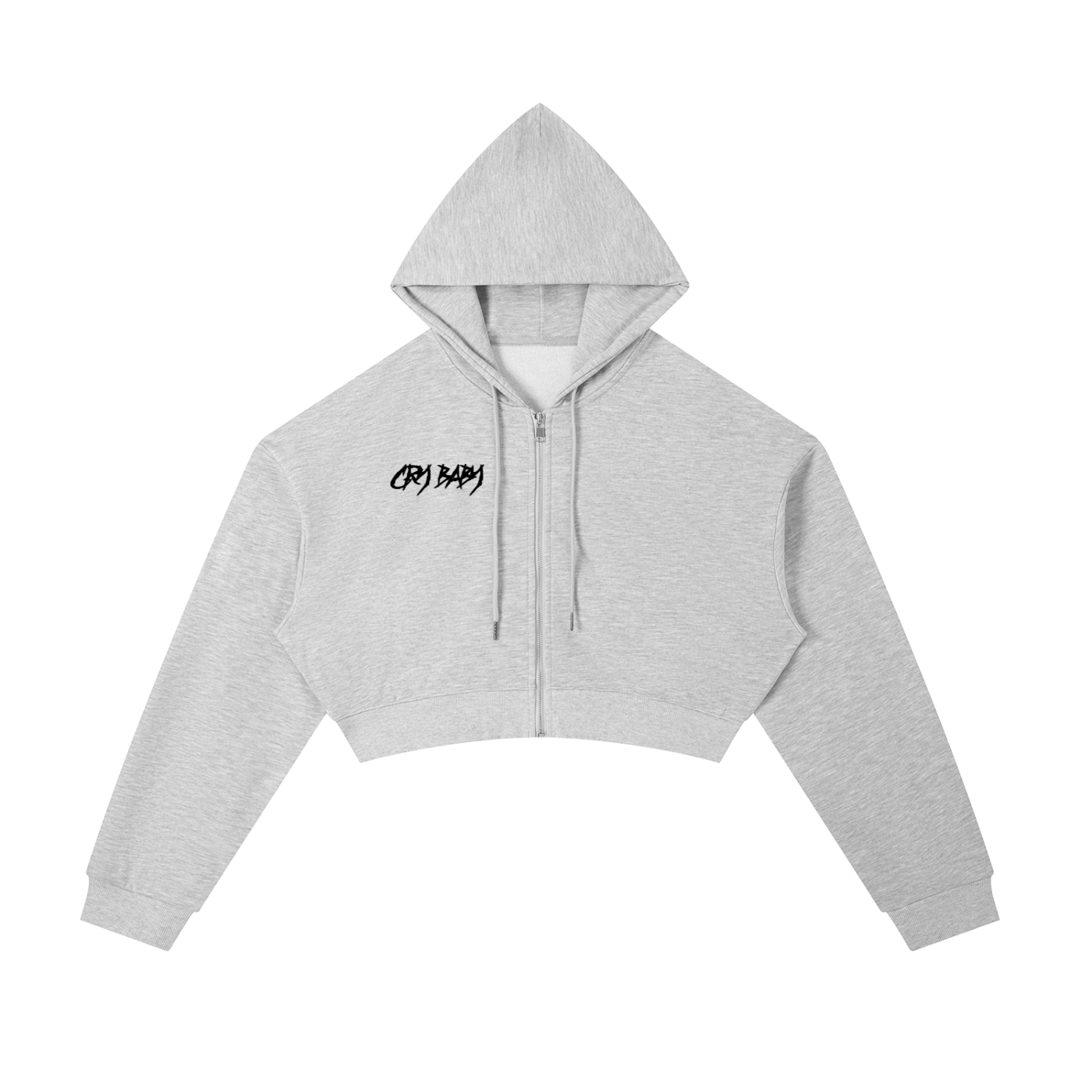 Essential Cropped Zip-Up Hoodie - CRYYBABY