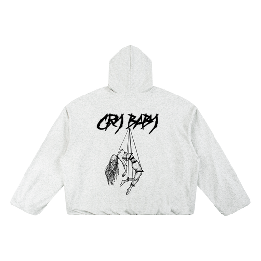 Boxy Gather-Hem Hoodie - CRYYBABY