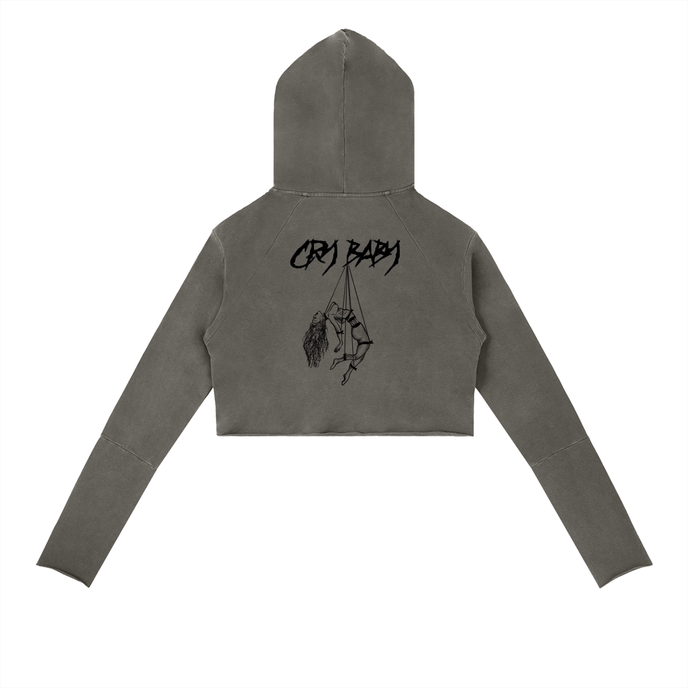 Vintage Washed Raw Edge Hoodie - CRYYBABY